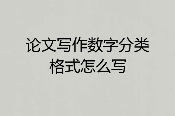 论文写作数字分类格式怎么写