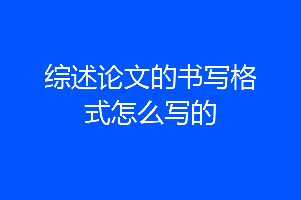 综述论文的书写格式怎么写的