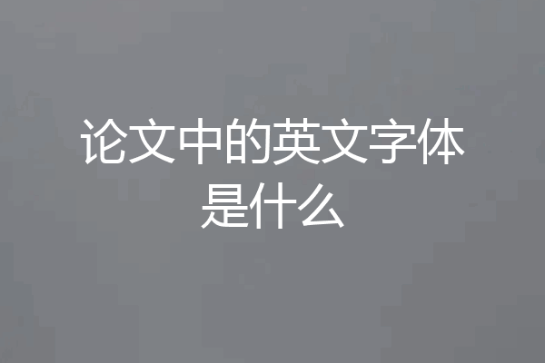 论文中的英文字体是什么