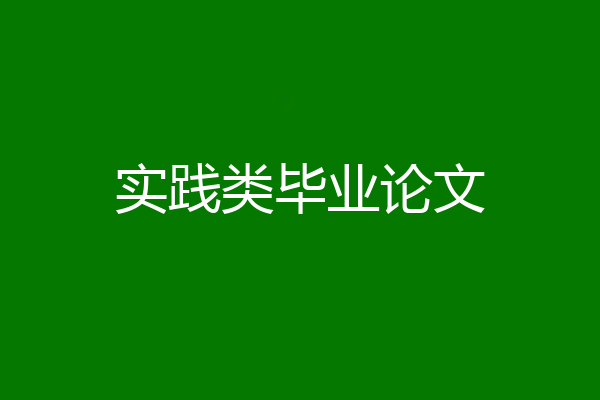 实践类毕业论文