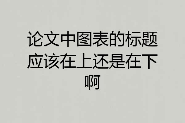 论文中图表的标题应该在上还是在下啊