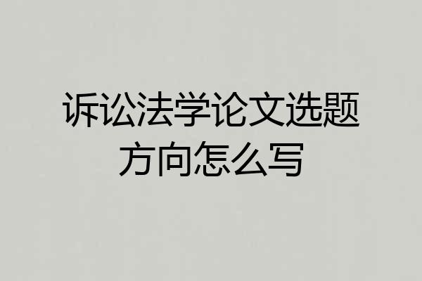 诉讼法学论文选题方向怎么写