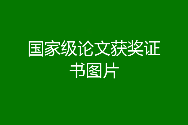 国家级论文获奖证书图片