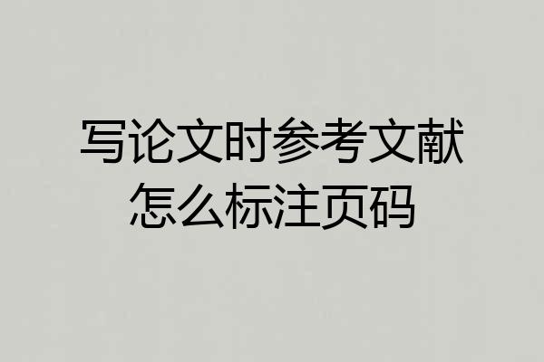 写论文时参考文献怎么标注页码