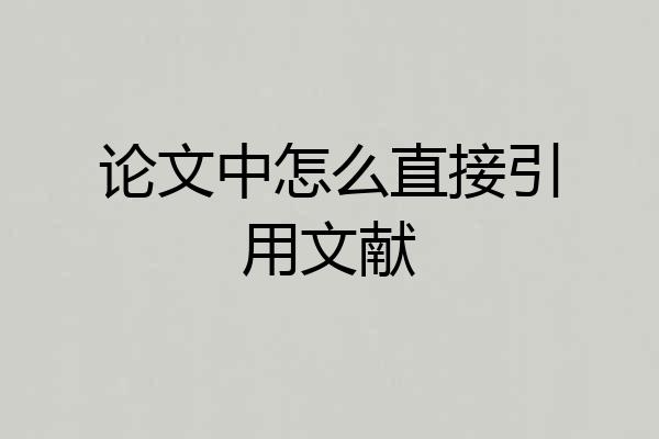 论文中怎么直接引用文献