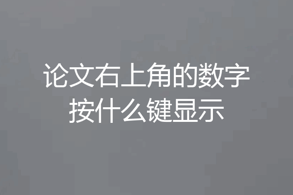 论文右上角的数字按什么键显示