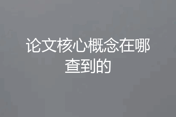 论文核心概念在哪查到的