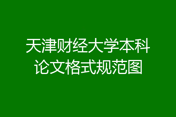天津财经大学本科论文格式规范图