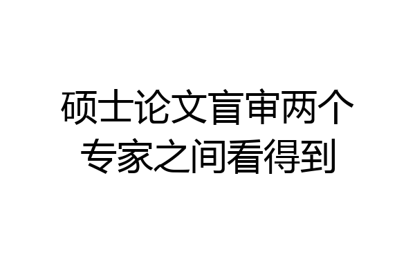 硕士论文盲审两个专家之间看得到