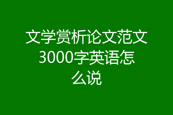 文学赏析论文范文3000字英语怎么说