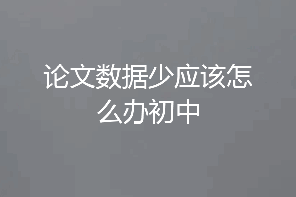 论文数据少应该怎么办初中