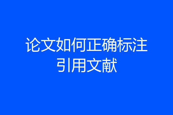 论文如何正确标注引用文献
