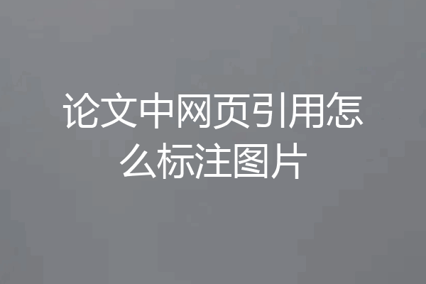 论文中网页引用怎么标注图片