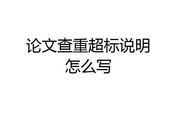 论文查重超标说明怎么写
