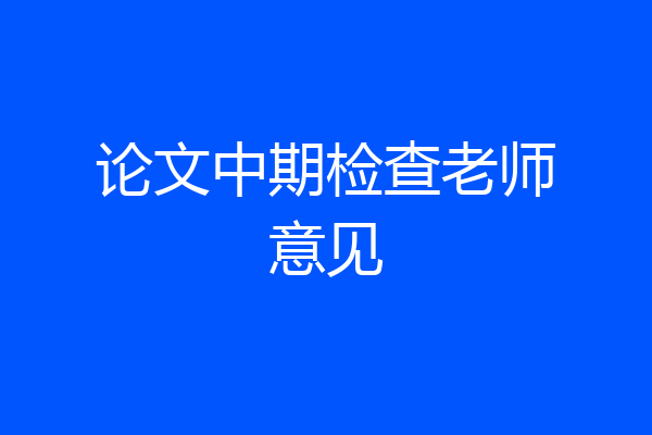 论文中期检查老师意见