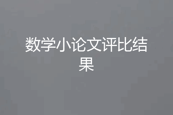 数学小论文评比结果
