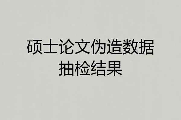 硕士论文伪造数据抽检结果