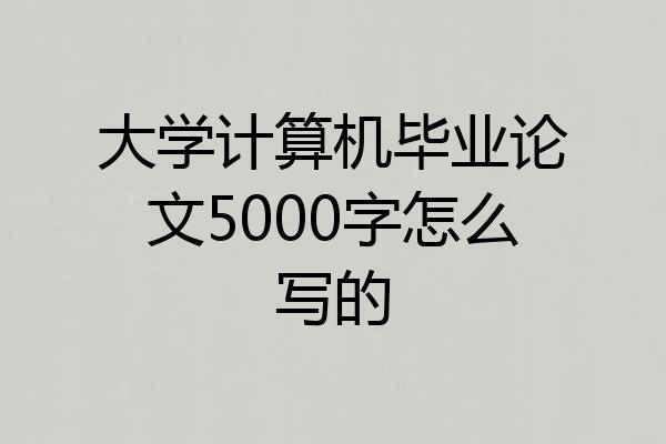 大学计算机毕业论文5000字怎么写的