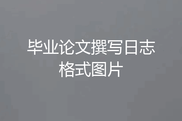 毕业论文撰写日志格式图片