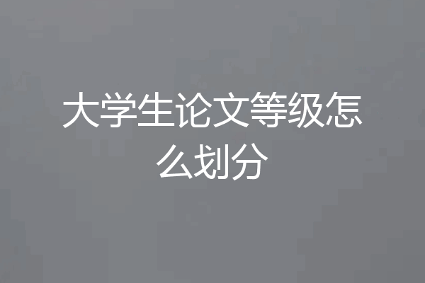 大学生论文等级怎么划分