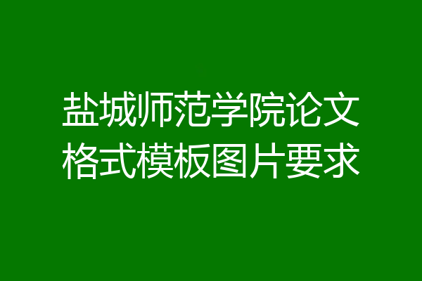 盐城师范学院论文格式模板图片要求