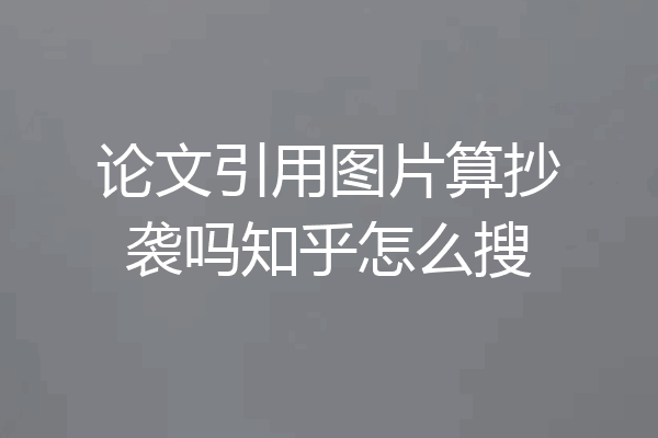 论文引用图片算抄袭吗知乎怎么搜
