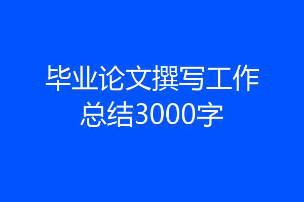 毕业论文撰写工作总结3000字