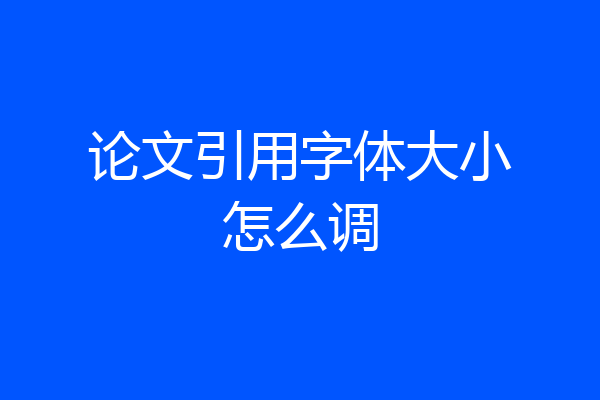 论文引用字体大小怎么调