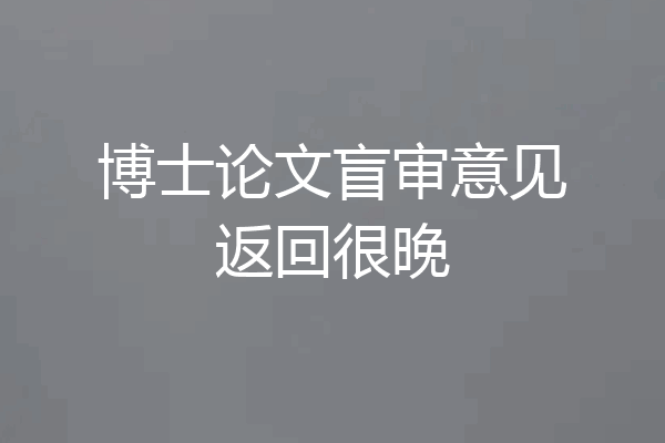 博士论文盲审意见返回很晚