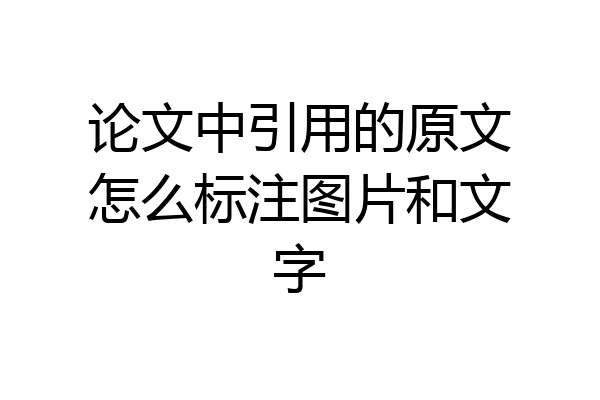 论文中引用的原文怎么标注图片和文字