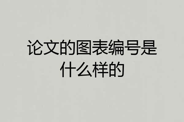 论文的图表编号是什么样的