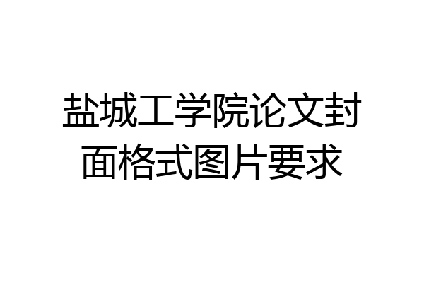 盐城工学院论文封面格式图片要求