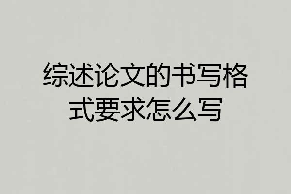 综述论文的书写格式要求怎么写