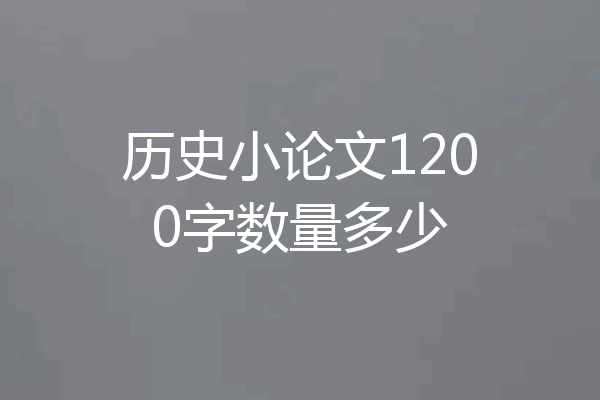 历史小论文1200字数量多少