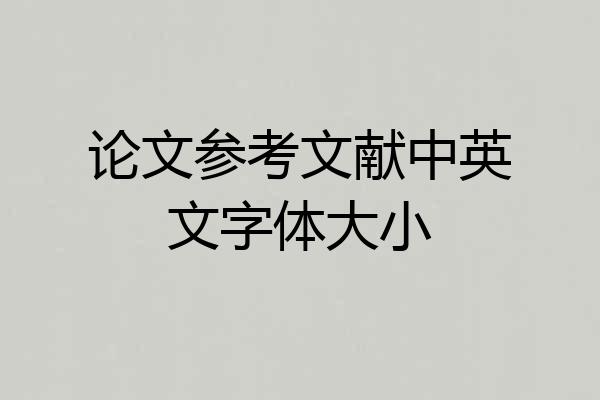 论文参考文献中英文字体大小