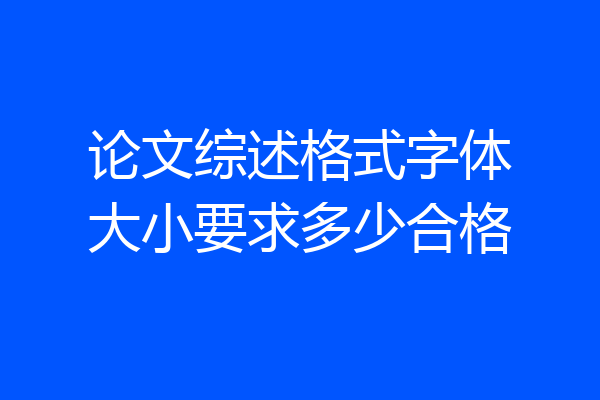论文综述格式字体大小要求多少合格