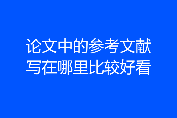 论文中的参考文献写在哪里比较好看