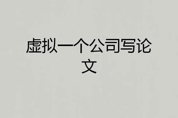 虚拟一个公司写论文