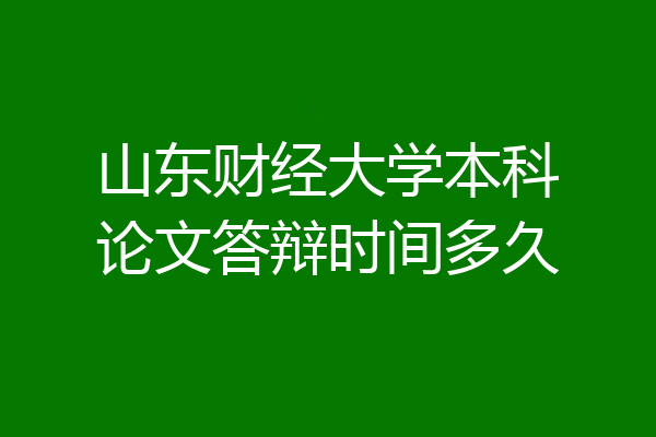 山东财经大学本科论文答辩时间多久