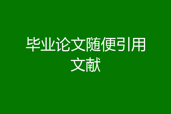 毕业论文随便引用文献