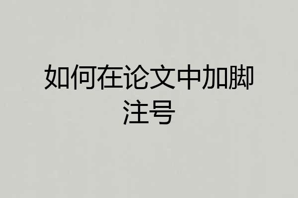 如何在论文中加脚注号
