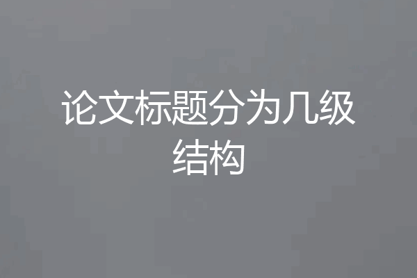 论文标题分为几级结构