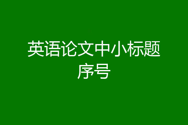 英语论文中小标题序号