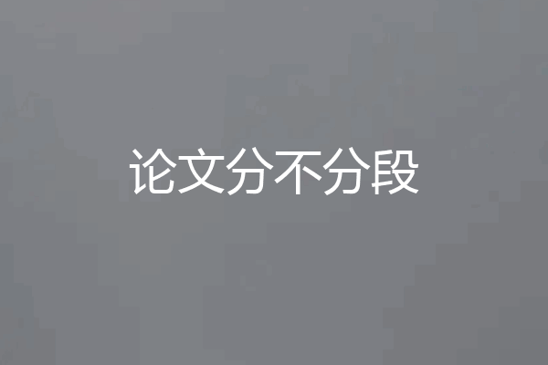 论文分不分段