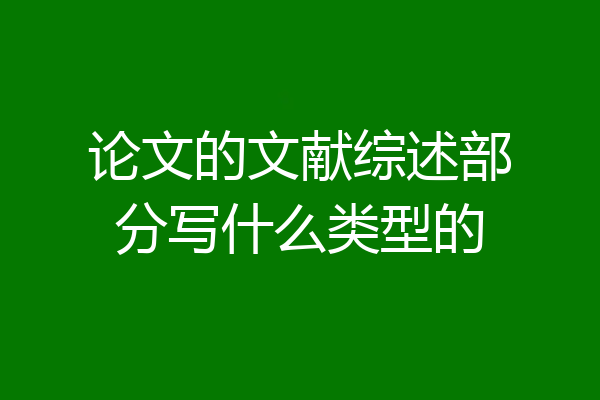 论文的文献综述部分写什么类型的