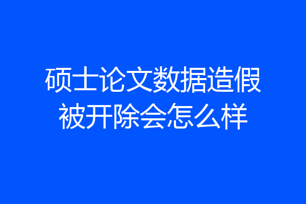 硕士论文数据造假被开除会怎么样
