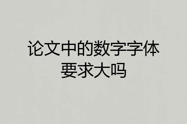 论文中的数字字体要求大吗