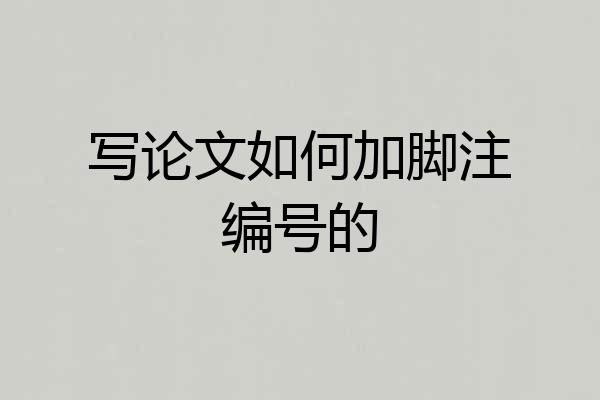 写论文如何加脚注编号的