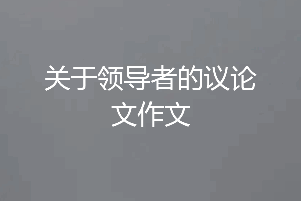 关于领导者的议论文作文