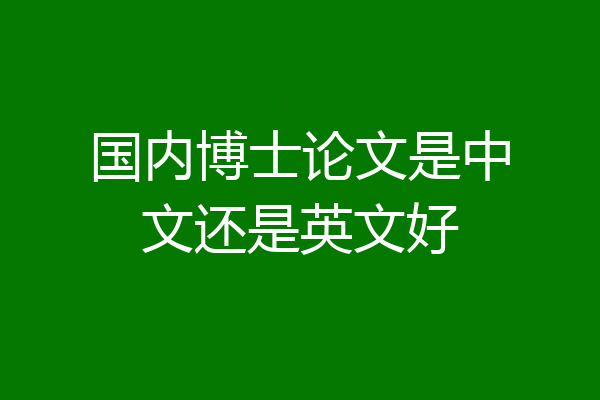 国内博士论文是中文还是英文好